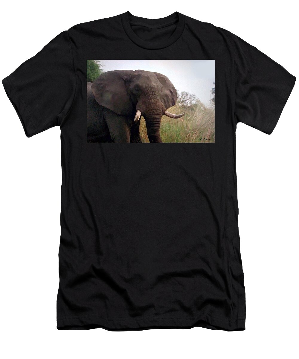 Africa T-Shirt featuring the painting Ivory King by George Pedro
