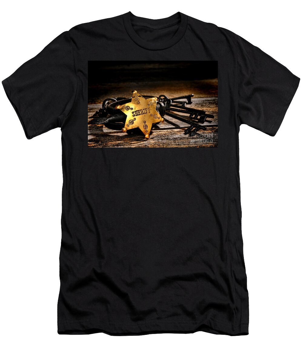 Sheriff T-Shirt featuring the photograph Jailer Tools by Olivier Le Queinec