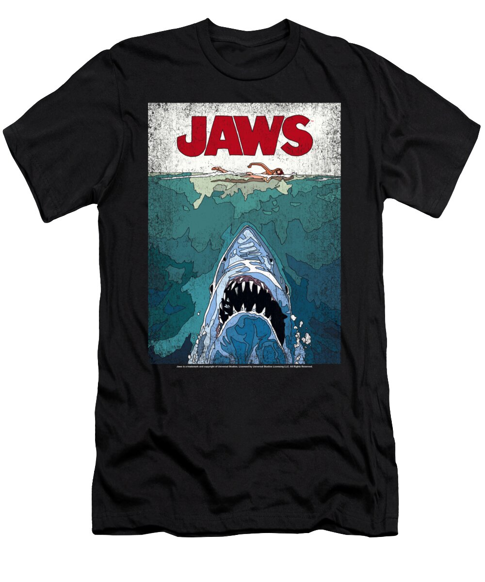  T-Shirt featuring the digital art Jaws - Lined Poster by Brand A