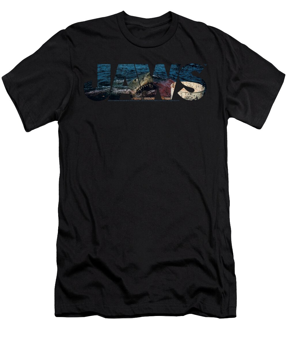  T-Shirt featuring the digital art Jaws - Logo Cutout by Brand A