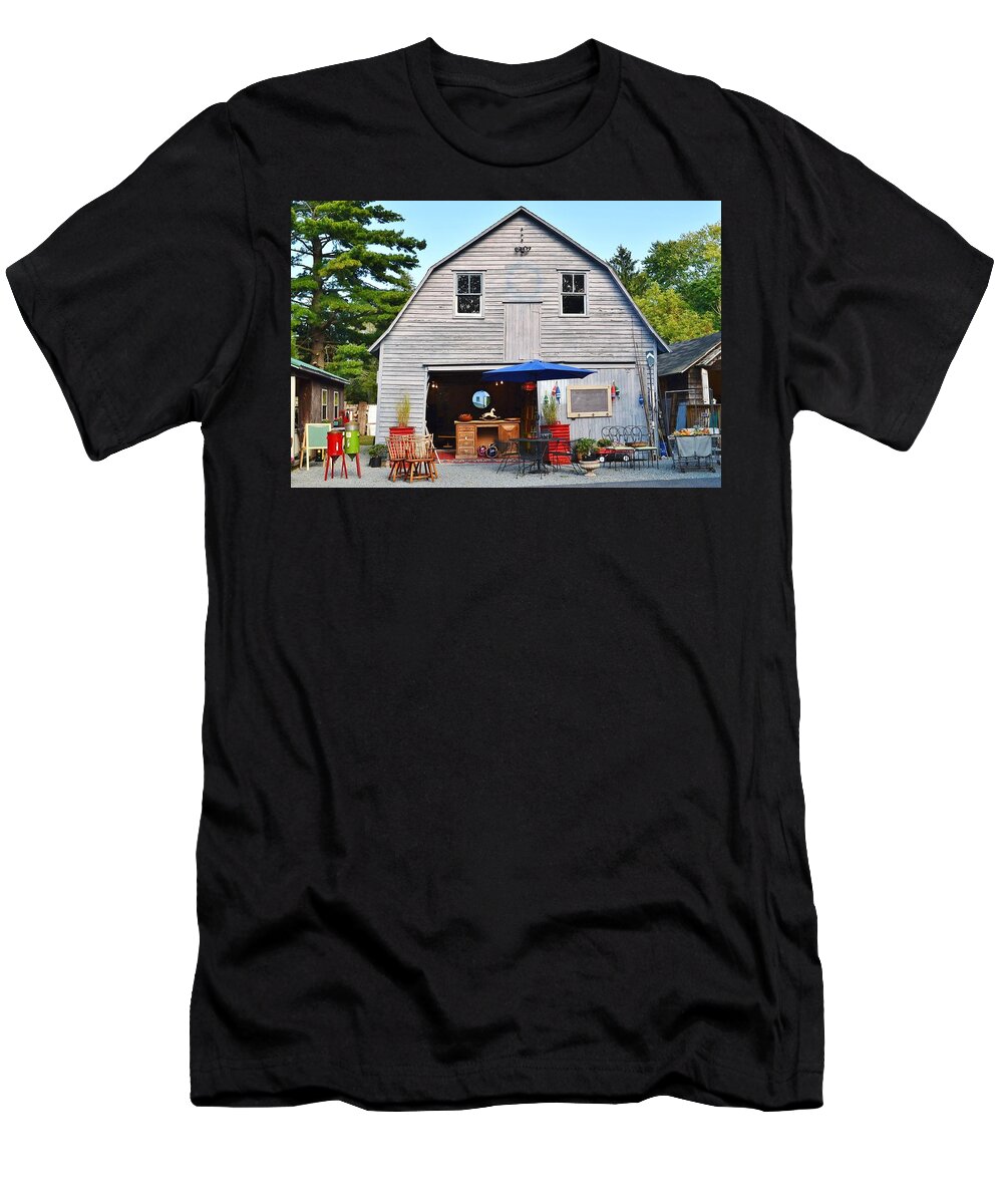 Barn T-Shirt featuring the photograph The Old Barn at Jaynes Reliable Antiques and Vintage by Kim Bemis