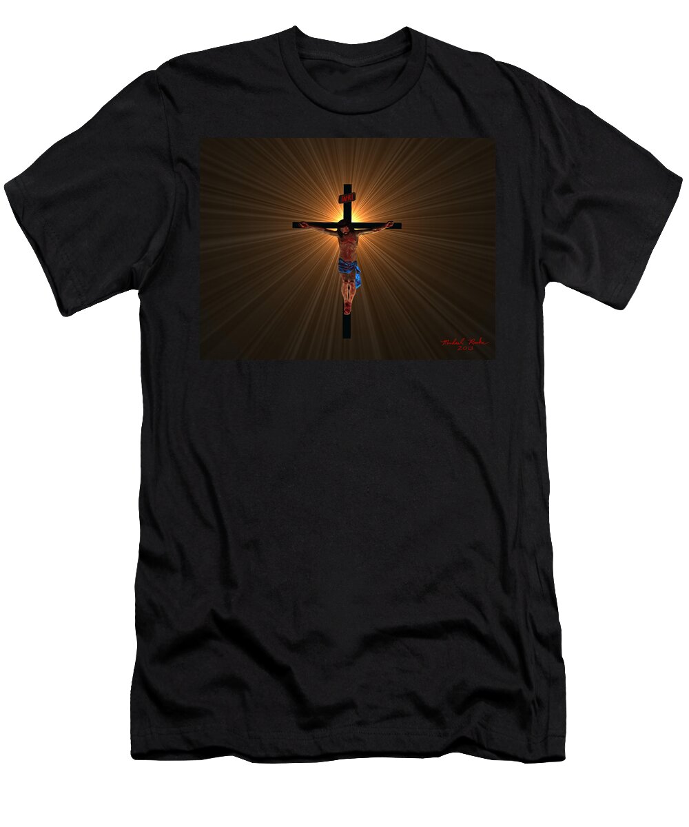 John 316 T-Shirt featuring the digital art Jesus Christ by Michael Rucker