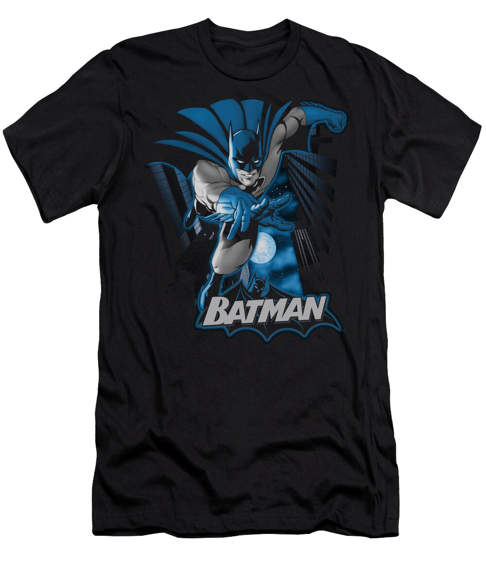  T-Shirt featuring the digital art Jla - Batman Blue And Gray by Brand A