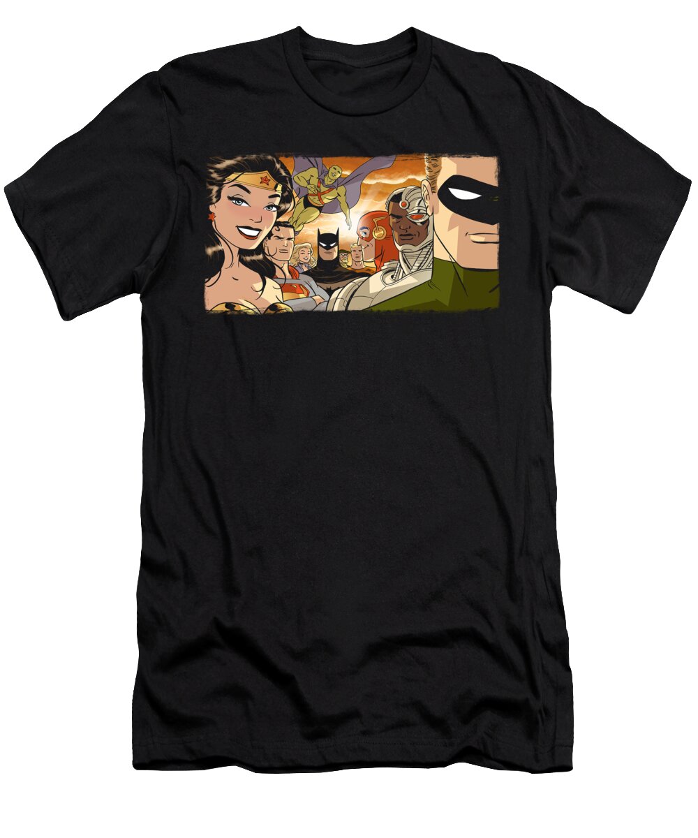  T-Shirt featuring the digital art Jla - Cinematic League by Brand A