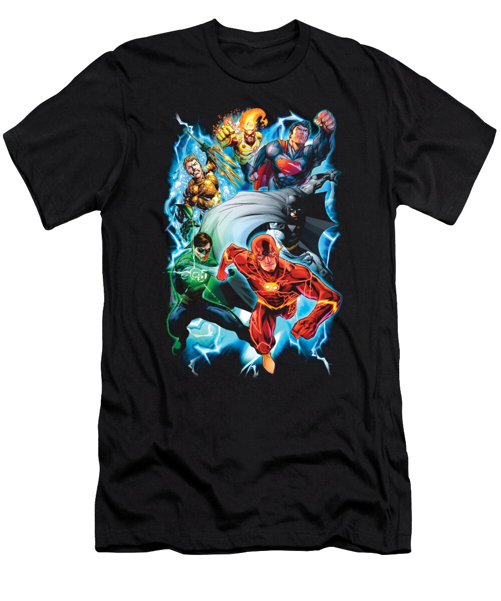  T-Shirt featuring the digital art Jla - Electric Team by Brand A