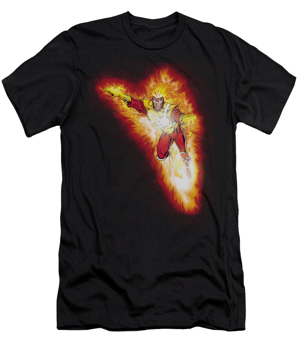 Justice League Of America T-Shirt featuring the digital art Jla - Firestorm Blaze by Brand A
