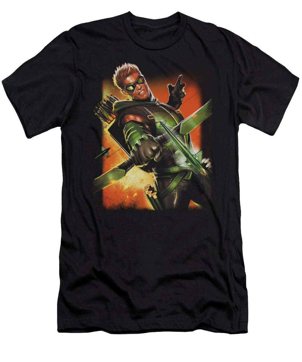 Justice League Of America T-Shirt featuring the digital art Jla - Green Arrow #1 by Brand A