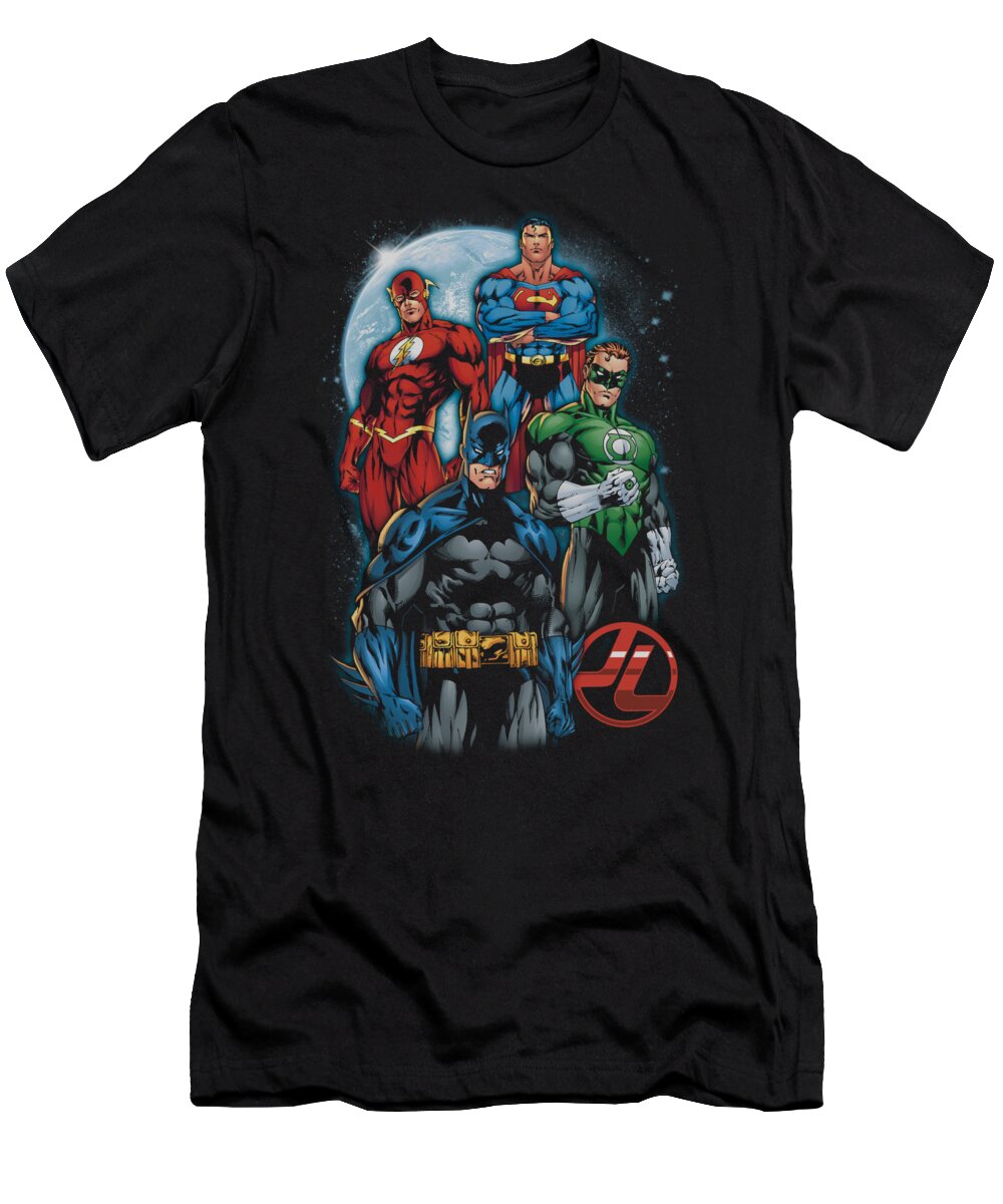 Justice League Of America T-Shirt featuring the digital art Jla - The Four by Brand A