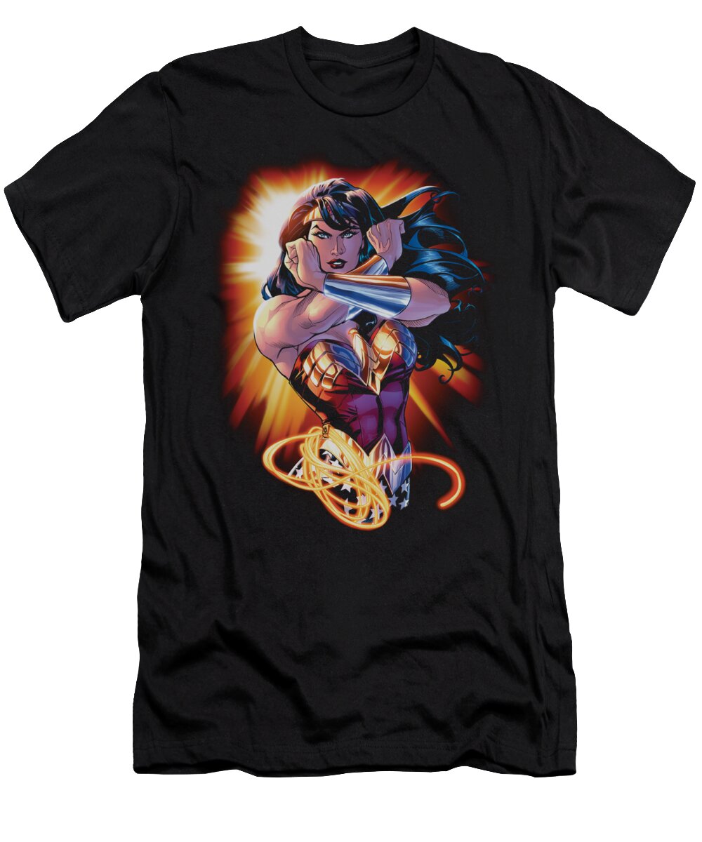 Justice League Of America T-Shirt featuring the digital art Jla - Wonder Rays by Brand A