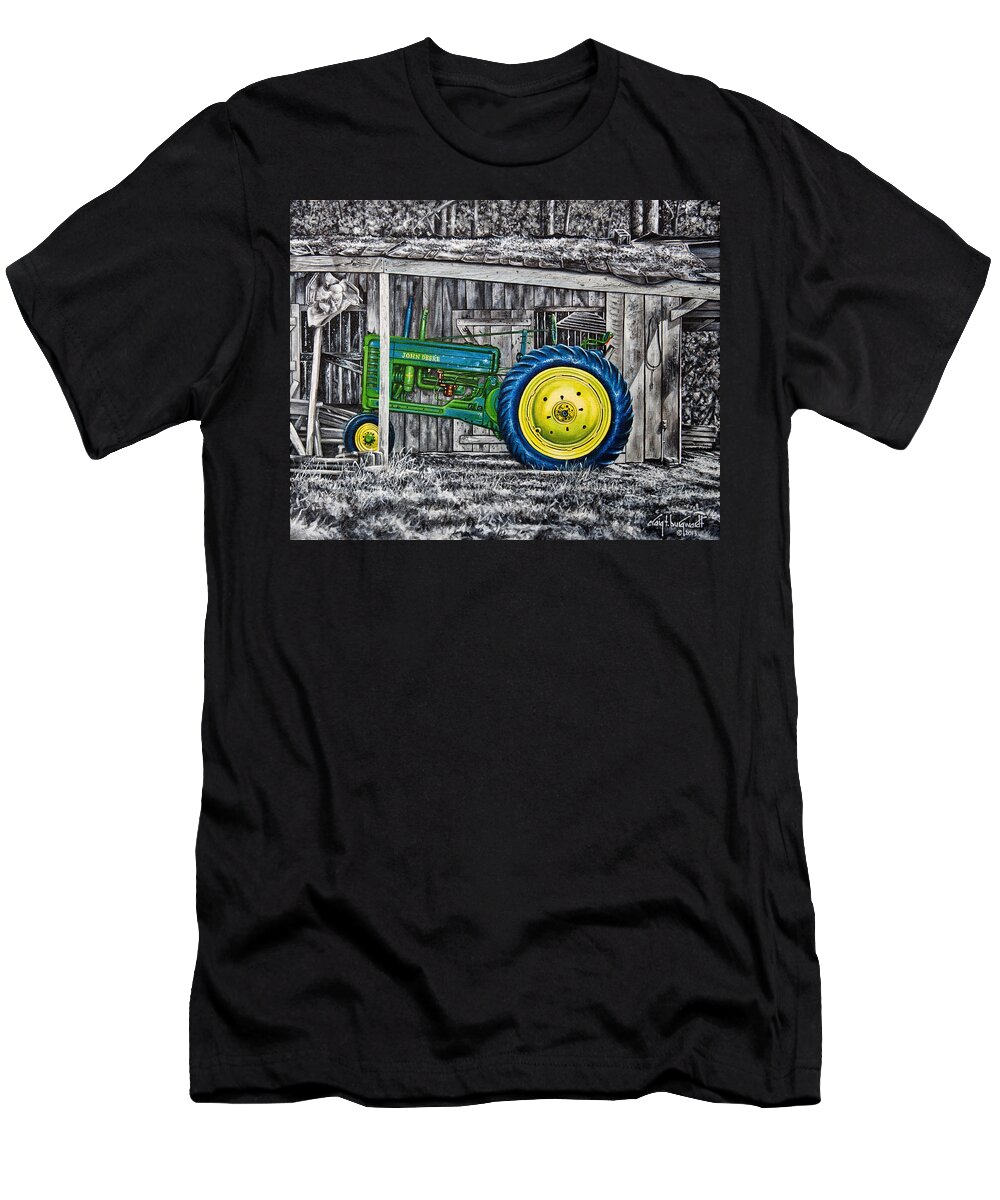 John Deere T-Shirt featuring the painting John Deere Green by Craig Burgwardt