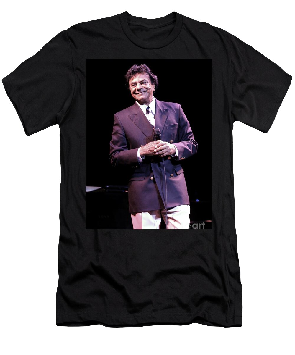 Actor T-Shirt featuring the photograph Johnny Mathis by Concert Photos