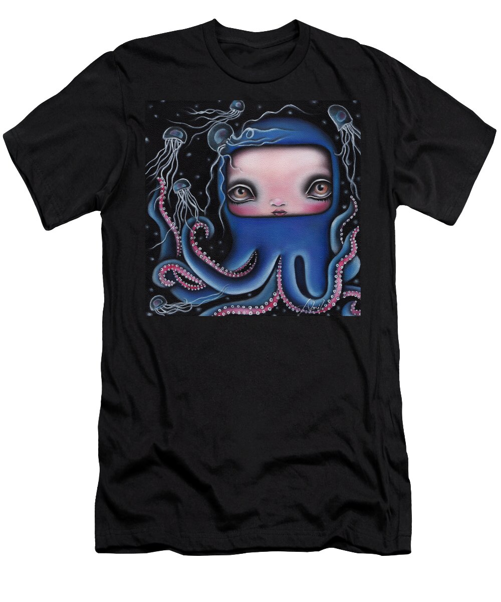 Octopus T-Shirt featuring the painting Jolenta by Abril Andrade