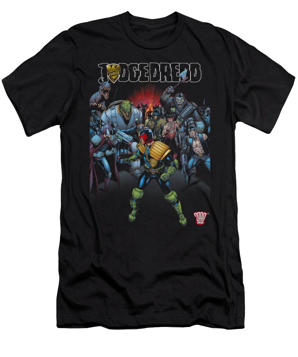Judge Dredd T-Shirt featuring the digital art Judge Dredd - Behind You by Brand A