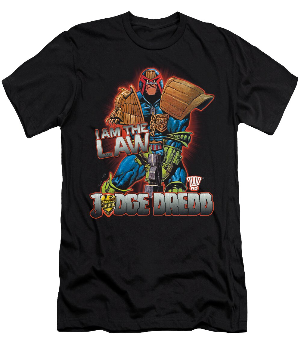  T-Shirt featuring the digital art Judge Dredd - Law by Brand A