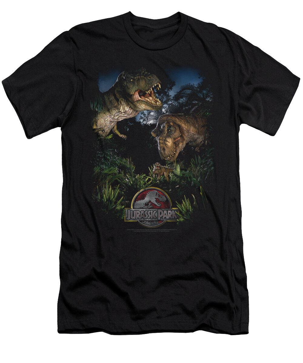 Jurassic Park T-Shirt featuring the digital art Jurassic Park - Happy Family by Brand A