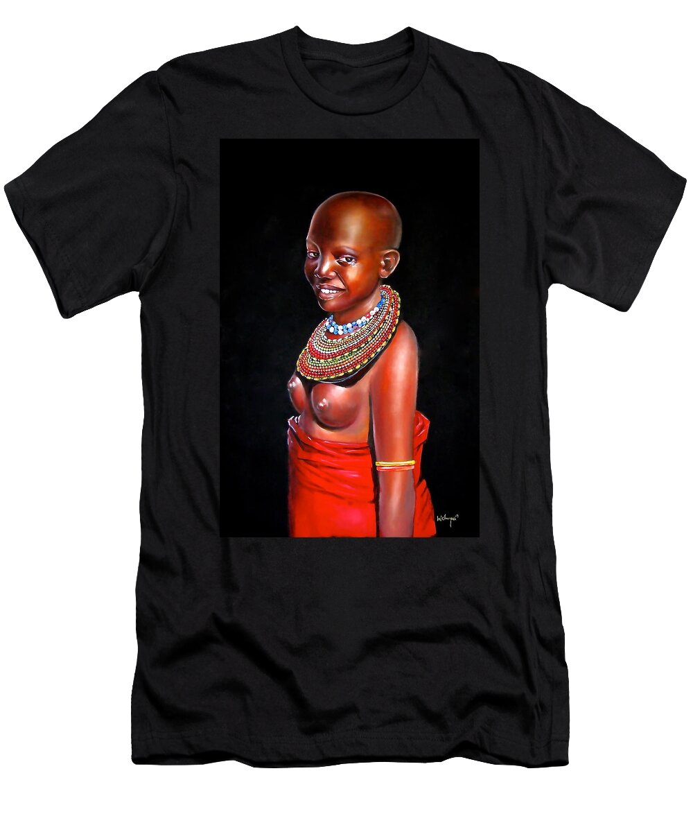 African Paintings T-Shirt featuring the painting Just Married by Chagwi