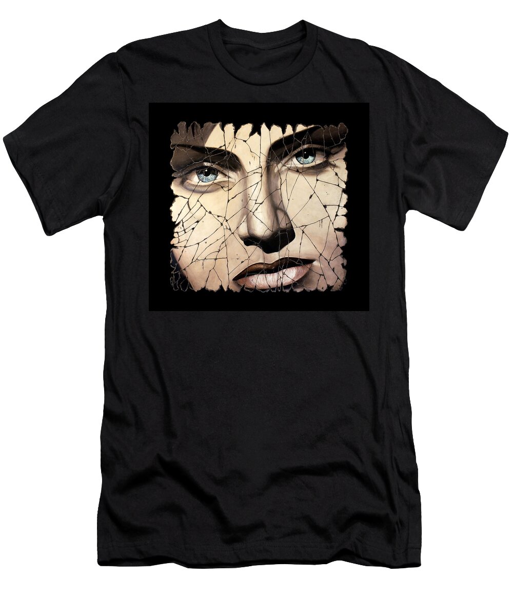 Face T-Shirt featuring the painting Kallisto by Steve Bogdanoff