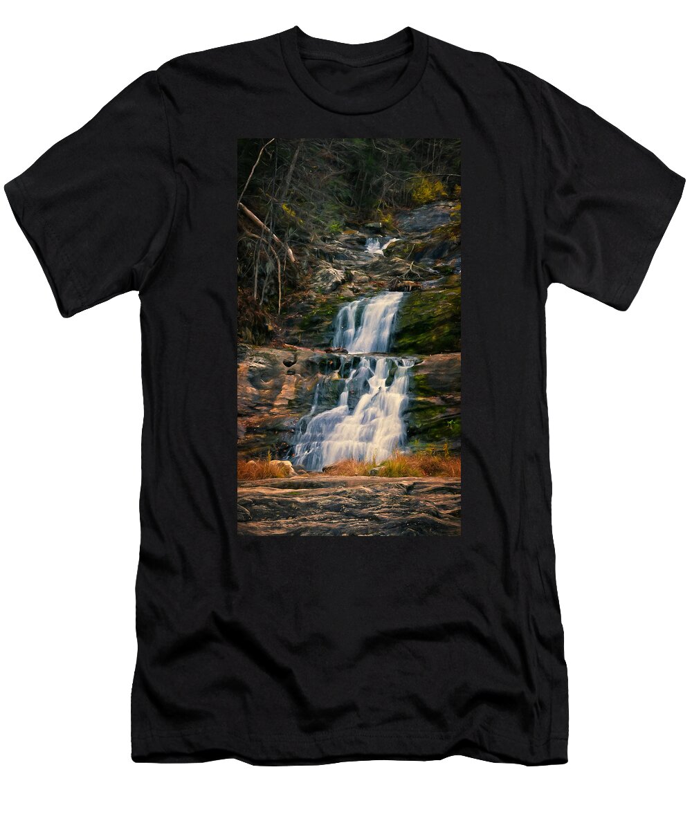 Joan Carroll T-Shirt featuring the photograph Kent Falls in Autumn by Joan Carroll