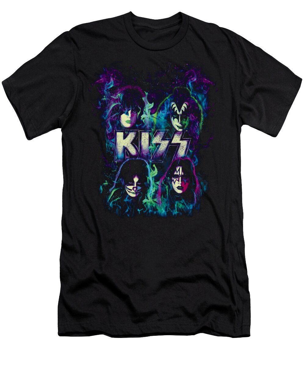  T-Shirt featuring the digital art Kiss - Colorful Fier by Brand A