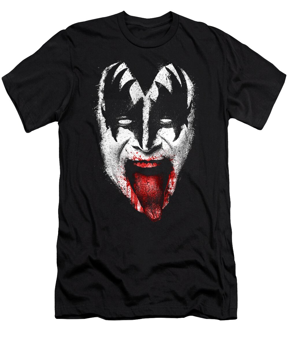  T-Shirt featuring the digital art Kiss - Demon Face by Brand A