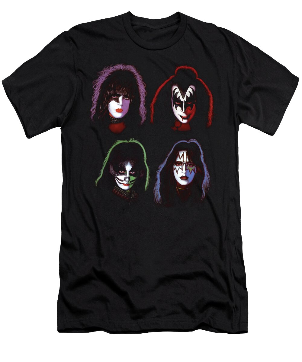 Celebrity T-Shirt featuring the digital art Kiss - Solo Heads by Brand A