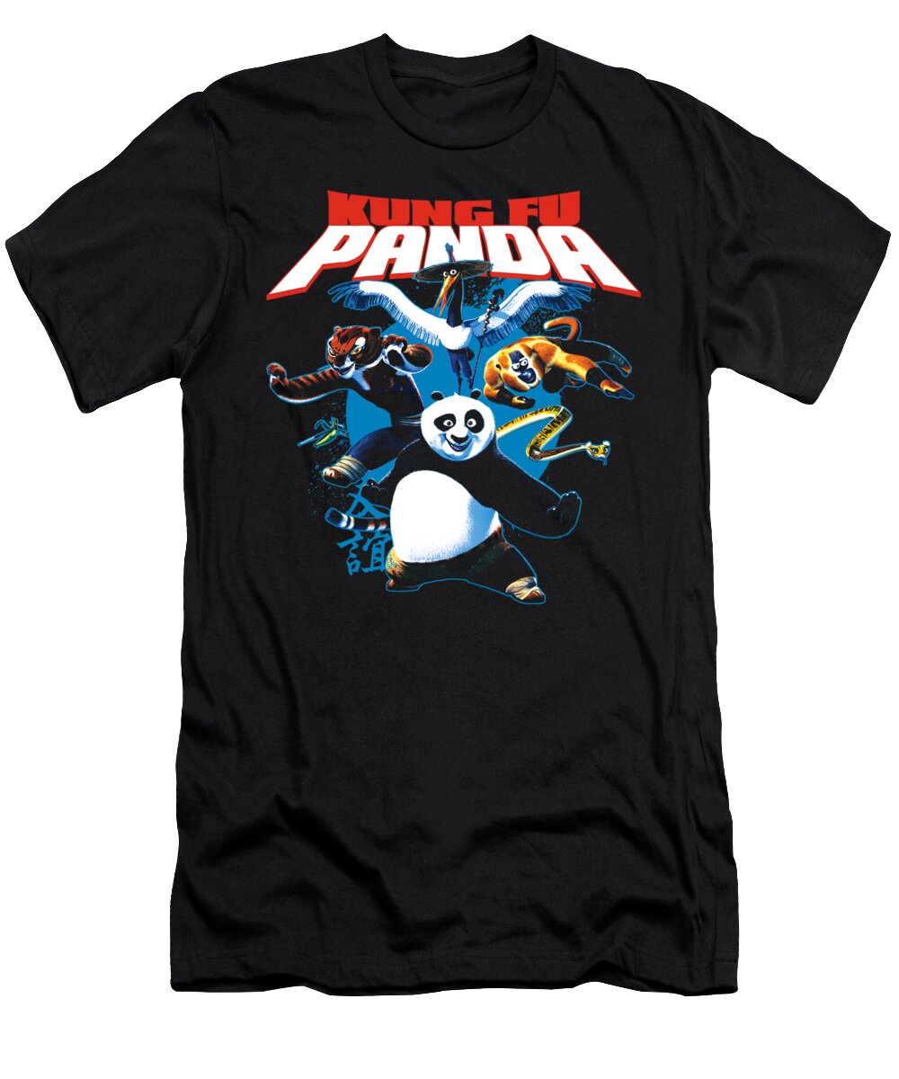  T-Shirt featuring the digital art Kung Fu Panda - Kung Fu Group by Brand A