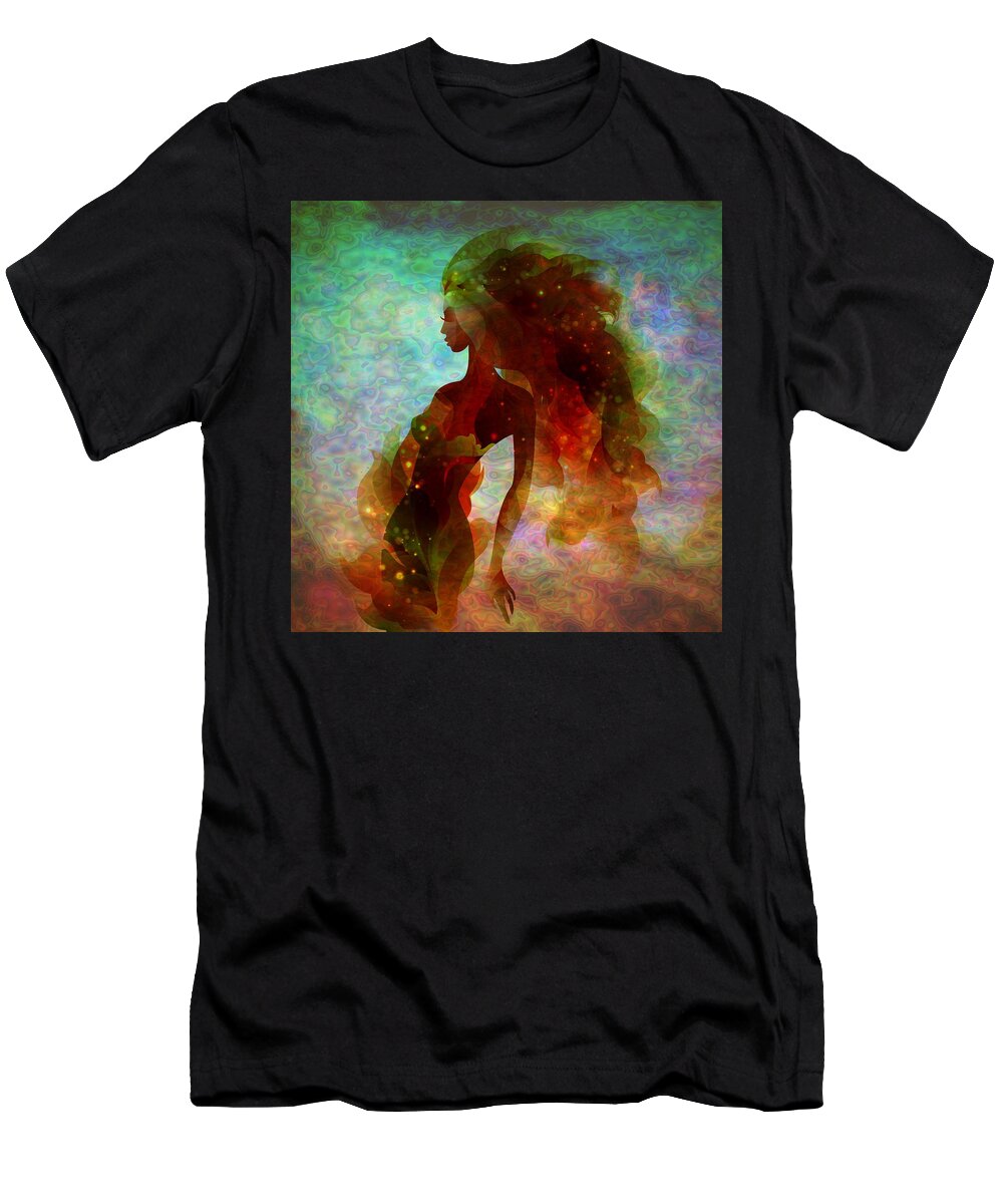 Woman T-Shirt featuring the digital art Lady Mermaid by Lilia D