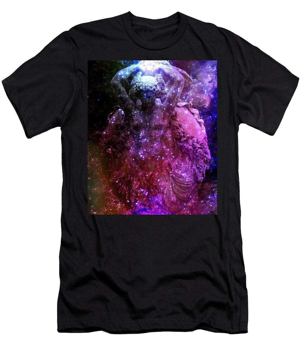 Star T-Shirt featuring the digital art Lady Universe 2 by Lilia D