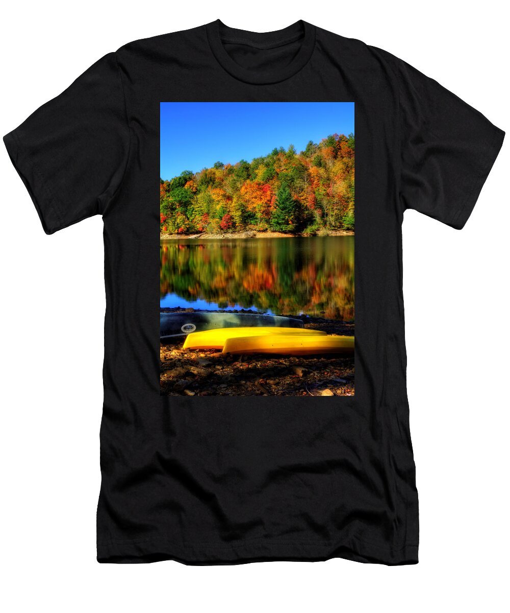 Lake Nantahala T-Shirt featuring the photograph Lake Nantahala Fall Fun by Greg and Chrystal Mimbs
