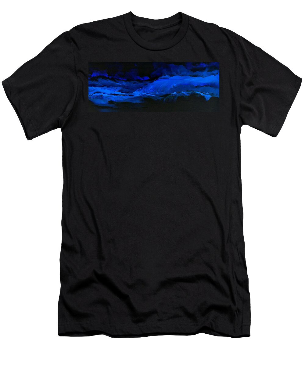 Night T-Shirt featuring the painting Late Night High Tide by Linda Bailey