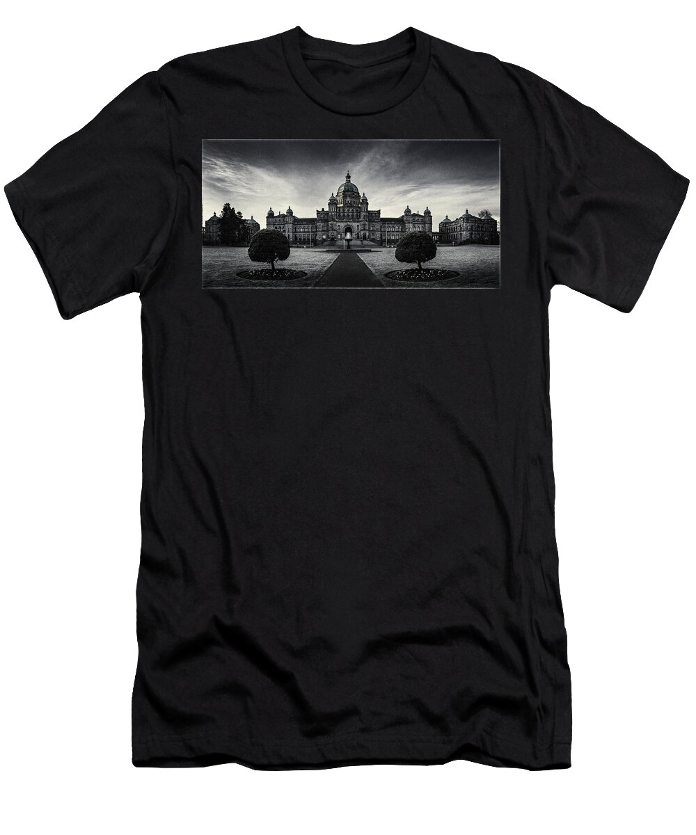 Architecture T-Shirt featuring the photograph Legislature building British Columbia Victoria by Peter V Quenter