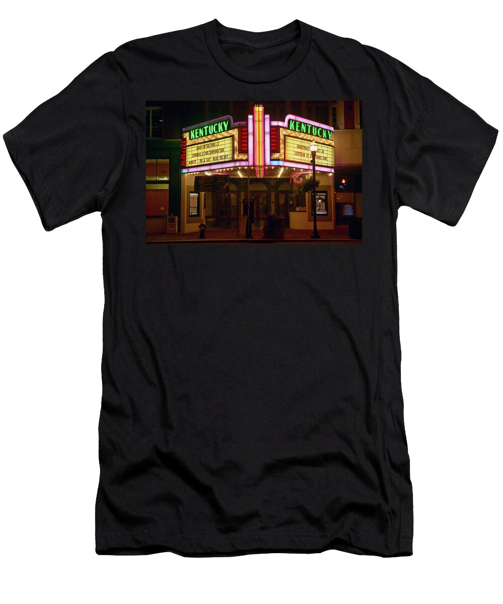 Photography T-Shirt featuring the photograph Lexington Kentucky Neon Marquee Sign by Panoramic Images