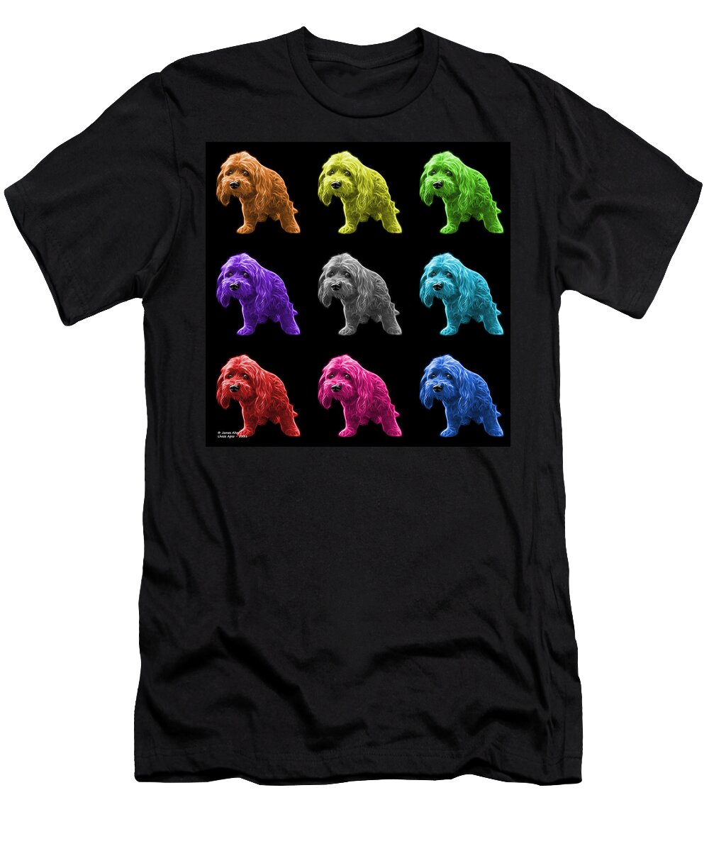 Lhasa Apso T-Shirt featuring the painting Lhasa Apso Pop Art - 5331 - bb - M by James Ahn