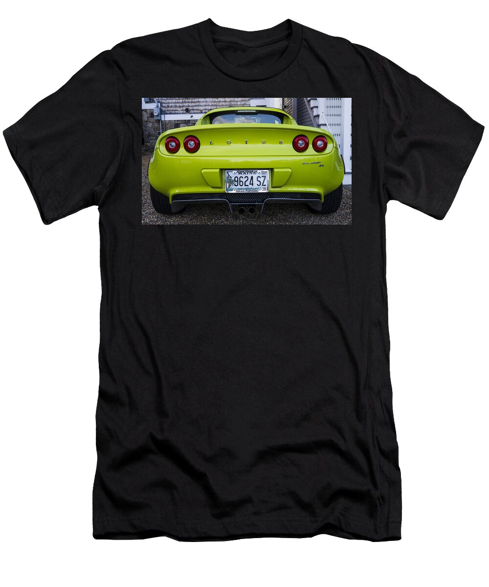 Vehicle T-Shirt featuring the photograph Lime green lotus by Steven Ralser