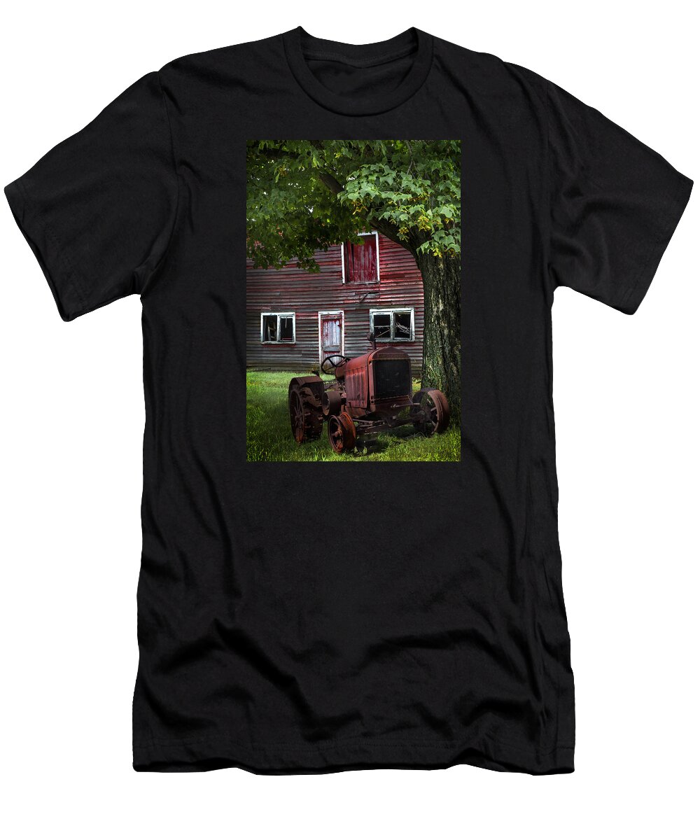 Appalachia T-Shirt featuring the photograph Little Red Tractor by Debra and Dave Vanderlaan