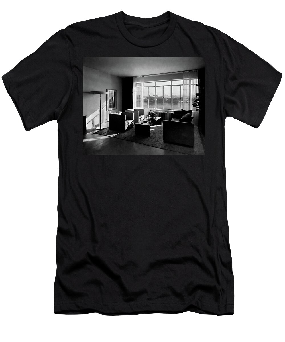 Cityscape T-Shirt featuring the photograph Living Room In The Ny Home Of Edward M. M by Emelie Danielson