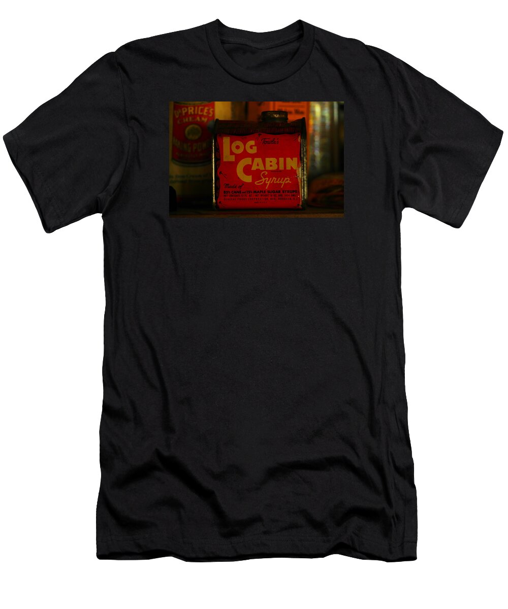 Tin Cans T-Shirt featuring the photograph Log Cabin Syrup by Jeff Swan