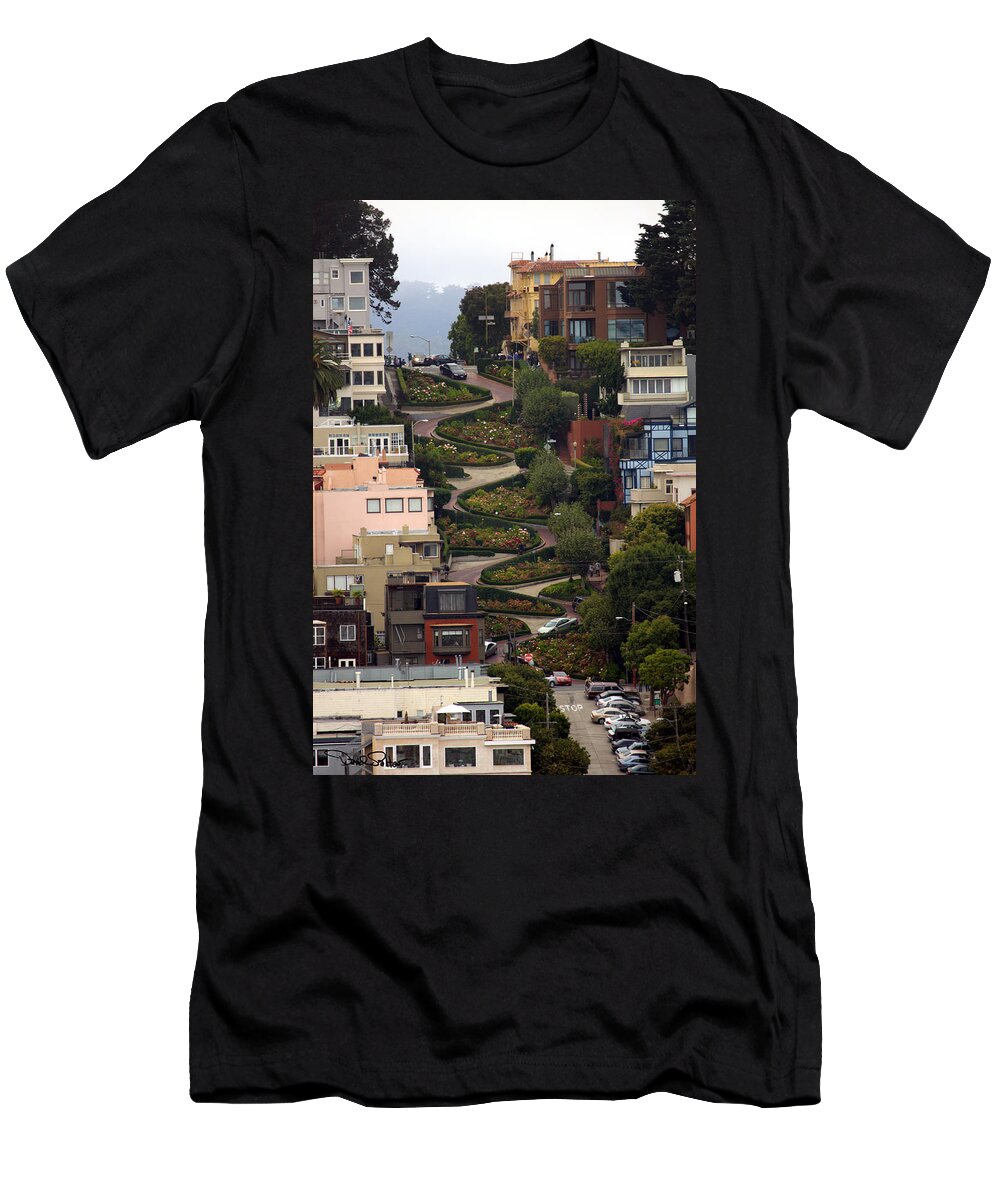 San Francisco T-Shirt featuring the photograph Lombard Street by David Salter