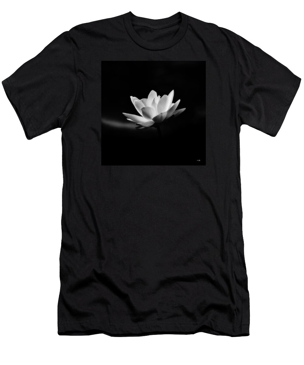 Black&white T-Shirt featuring the photograph Lotus - square by Scott Pellegrin