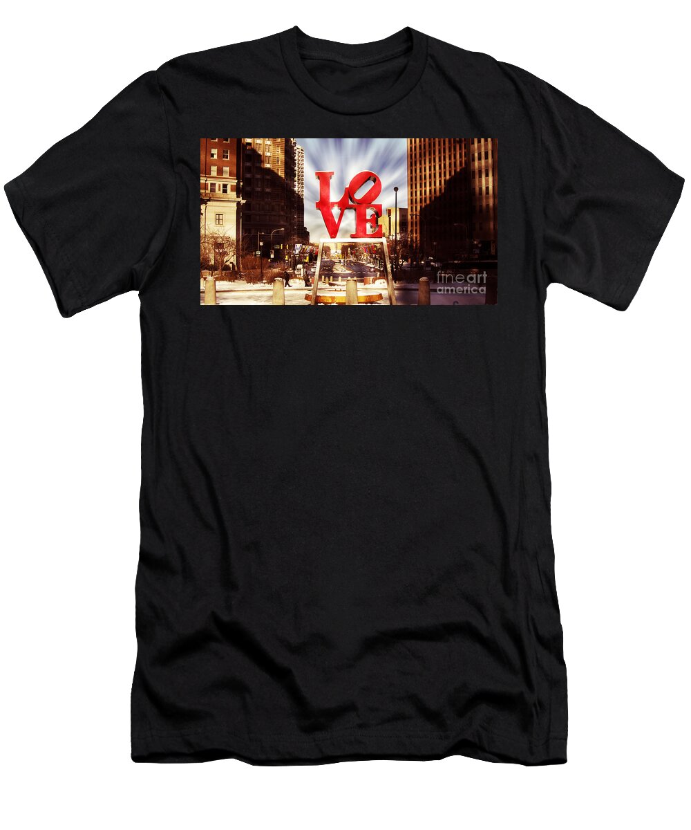 John F. Kennedy T-Shirt featuring the photograph Love-Philly V7 by Douglas Barnard
