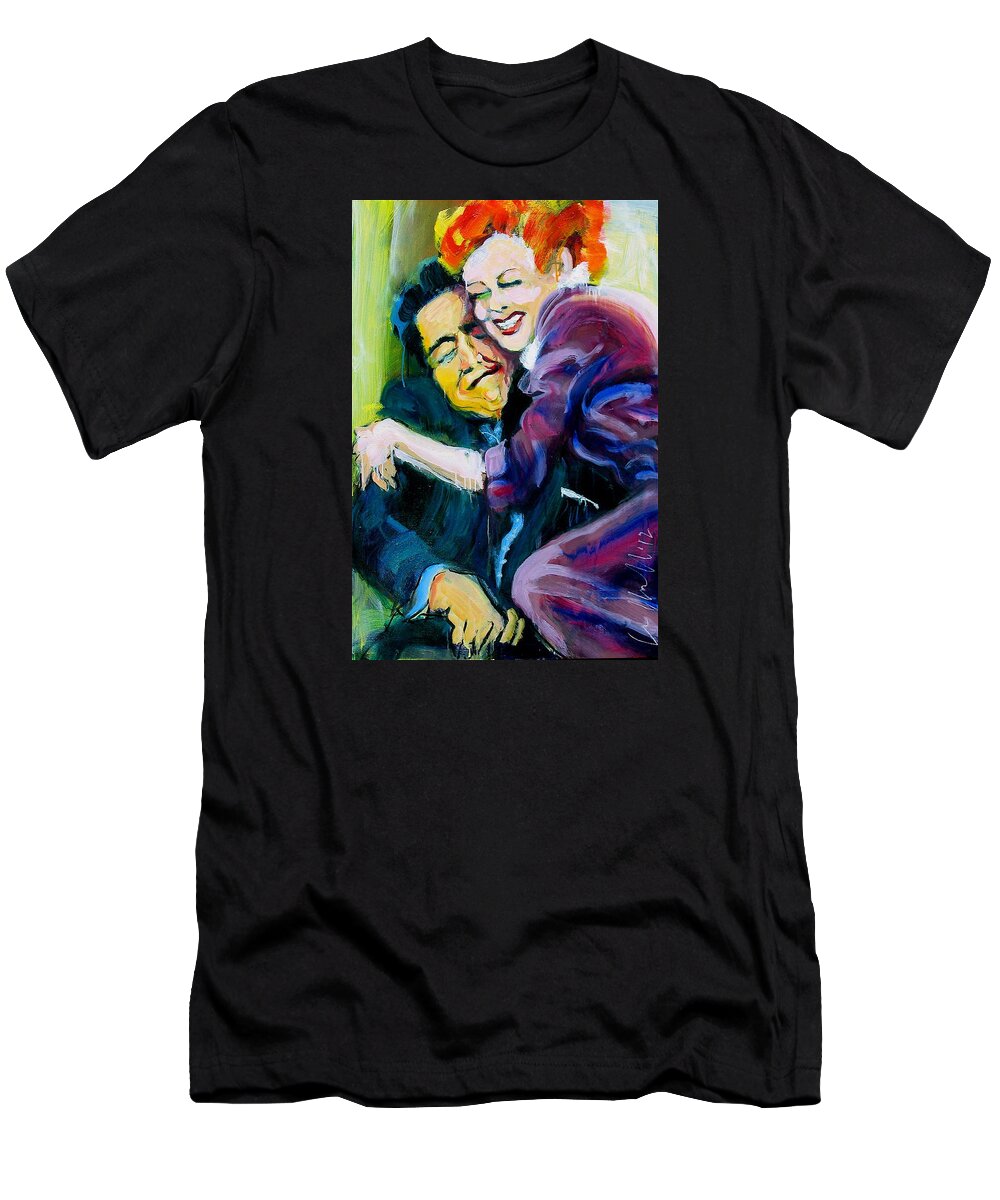 Paintings T-Shirt featuring the painting Lucy and Ricky by Les Leffingwell
