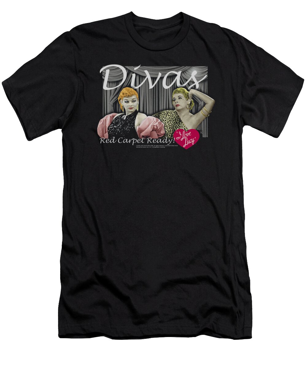 I Love Lucy T-Shirt featuring the digital art Lucy - Divas by Brand A