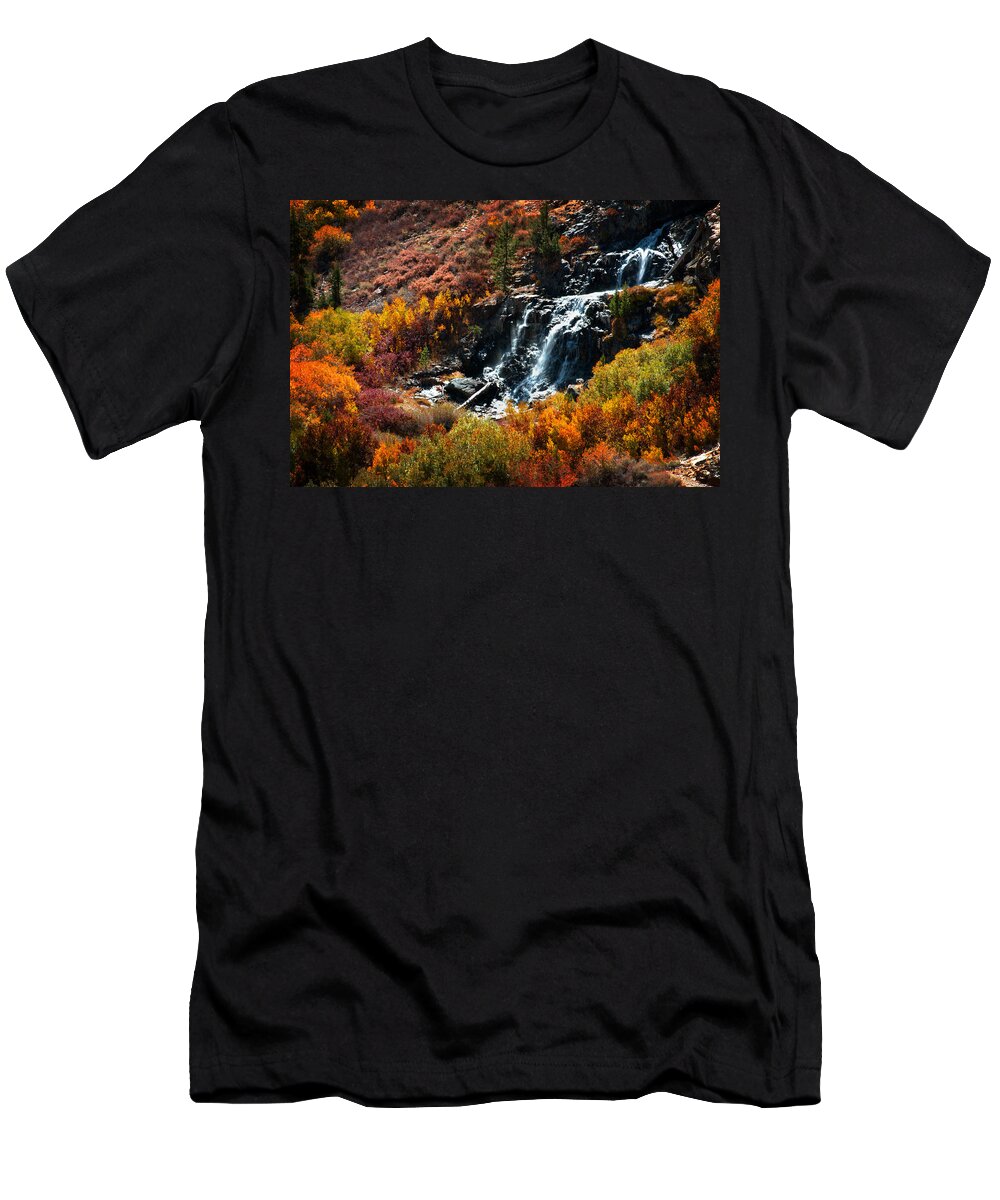 Sierra Nevada T-Shirt featuring the photograph Lundy Canyon Falls by Lynn Bauer