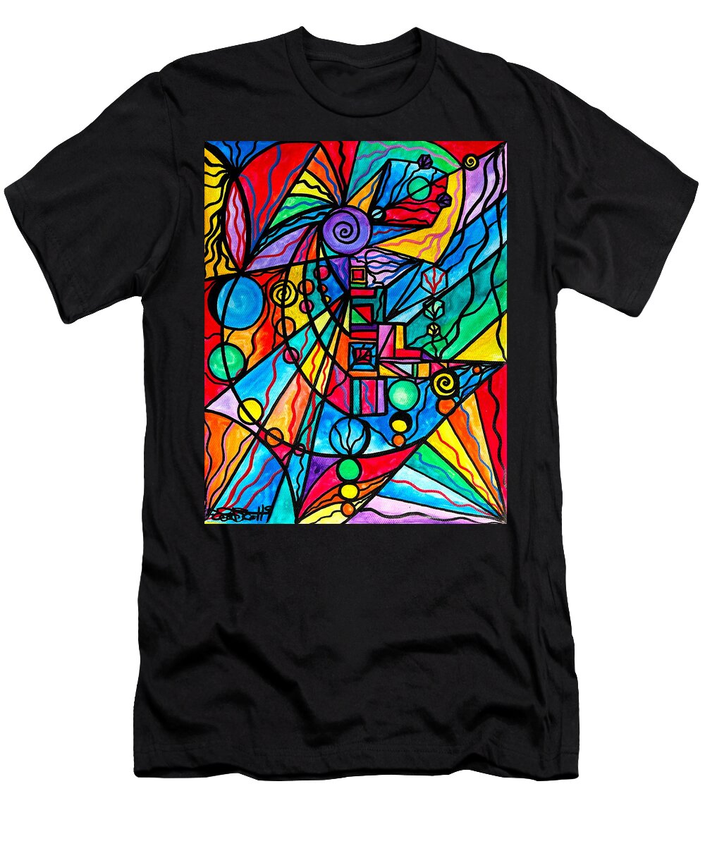 Frequency Painting T-Shirt featuring the painting Lyra by Teal Eye Print Store