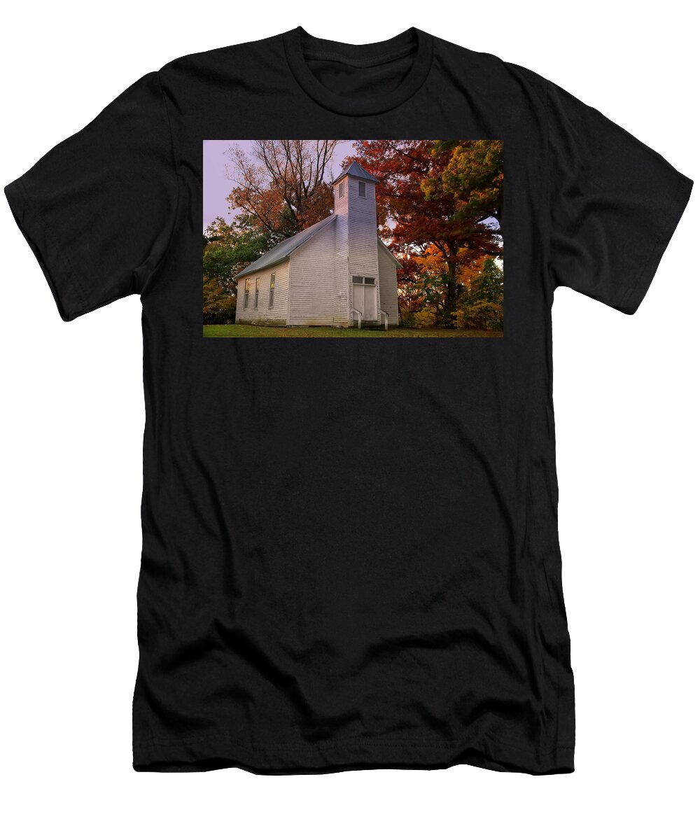Landscape T-Shirt featuring the photograph First Sight of Freedom - Macedonia Missionary Baptist Church by Flees Photos