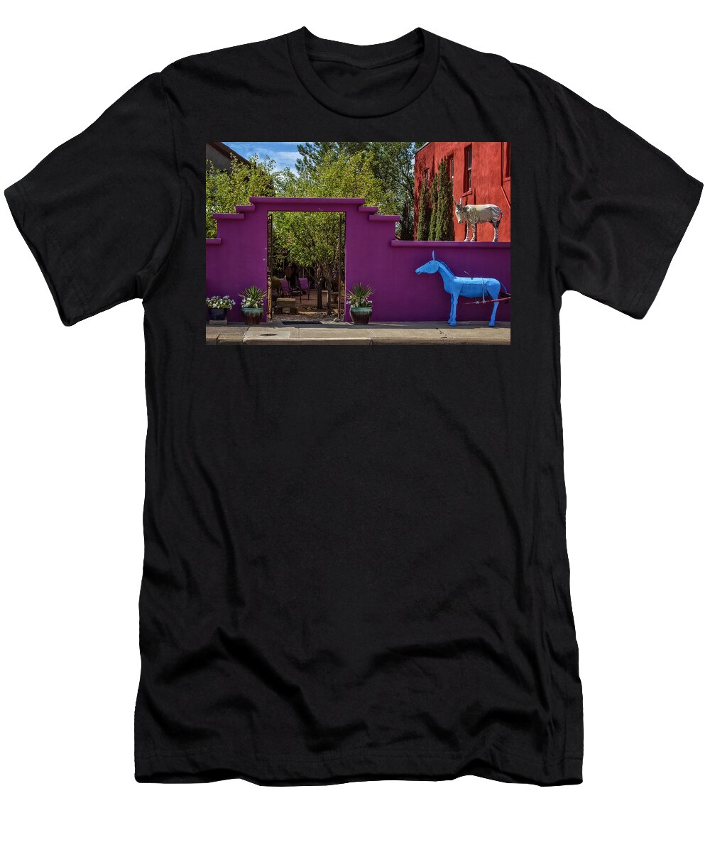 Gate T-Shirt featuring the photograph Magenta Gate 2 by Diana Powell