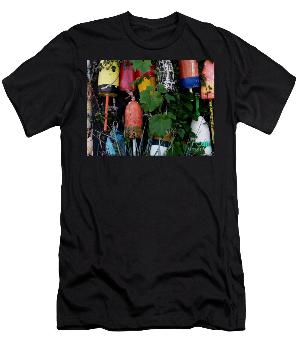 Lobster Buoys T-Shirt featuring the photograph Maine Retirees by HEVi FineArt