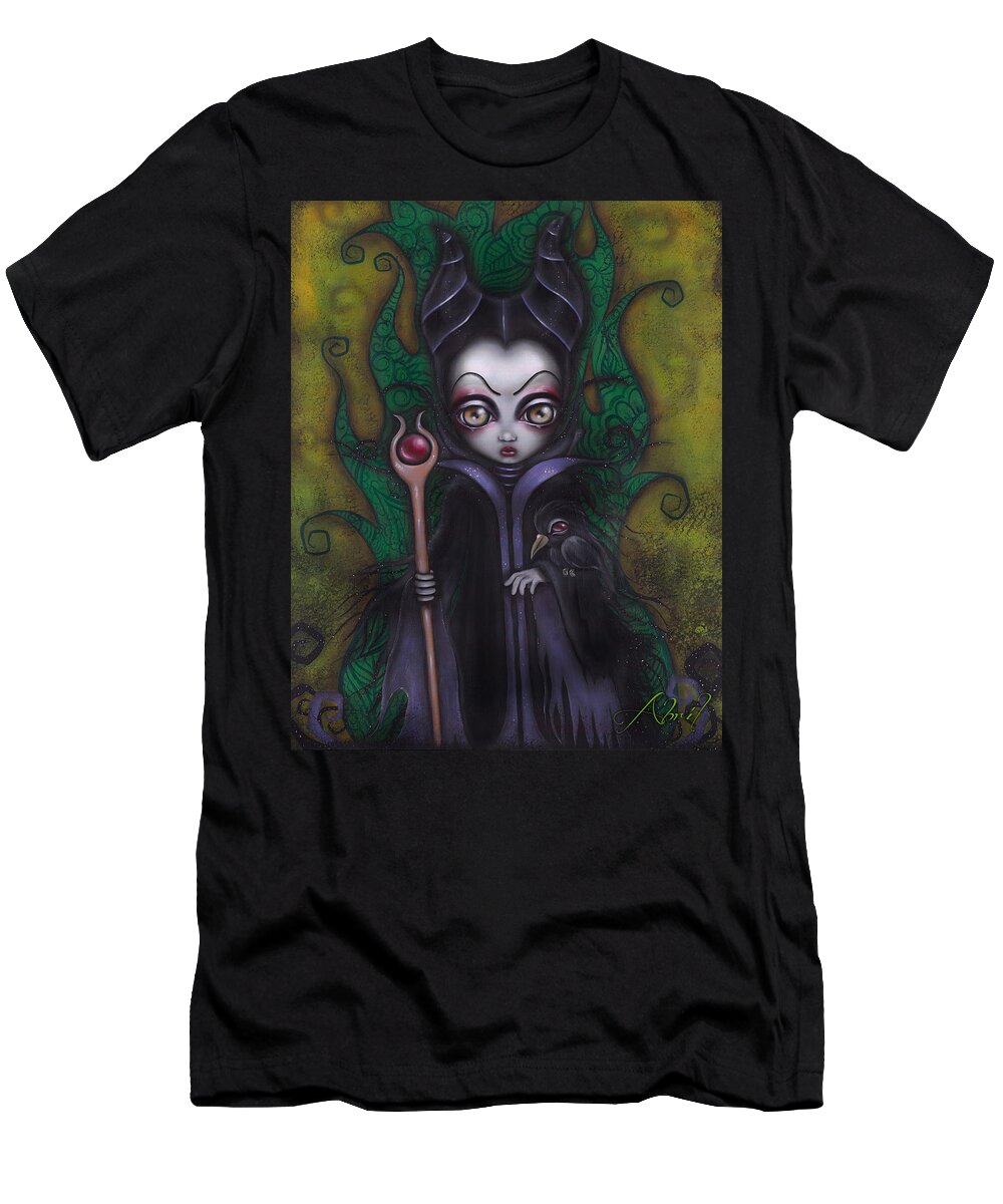 Villains T-Shirt featuring the painting Maleficent by Abril Andrade