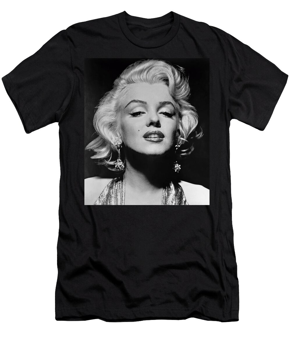 Marilyn Monroe T-Shirt featuring the photograph Marilyn Monroe Black and White by Georgia Fowler