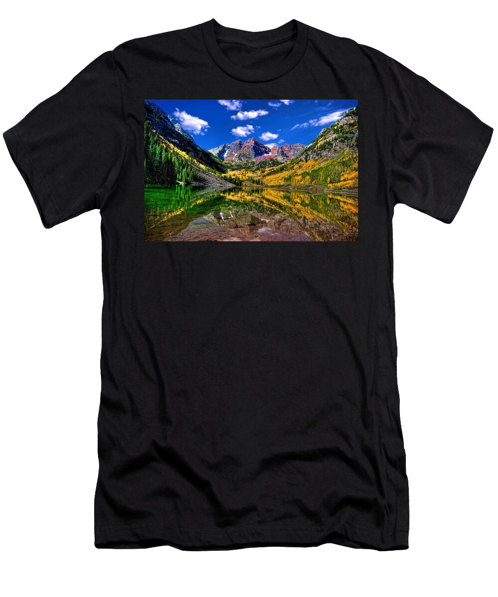 Maroon Bells T-Shirt featuring the photograph Maroon Bells Fall Colors by Ken Smith